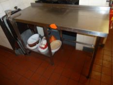 * Stainless steel prep bench with fitted commercial tin opener