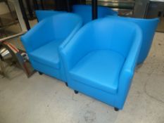 * 2 blue tub chairs in excellent condition