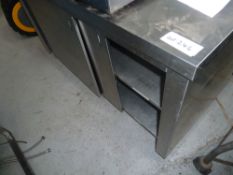 *Stainless Steel bench with cupboard and doors 1400x700x880
