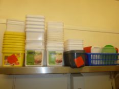 * large assortment of plastic containers