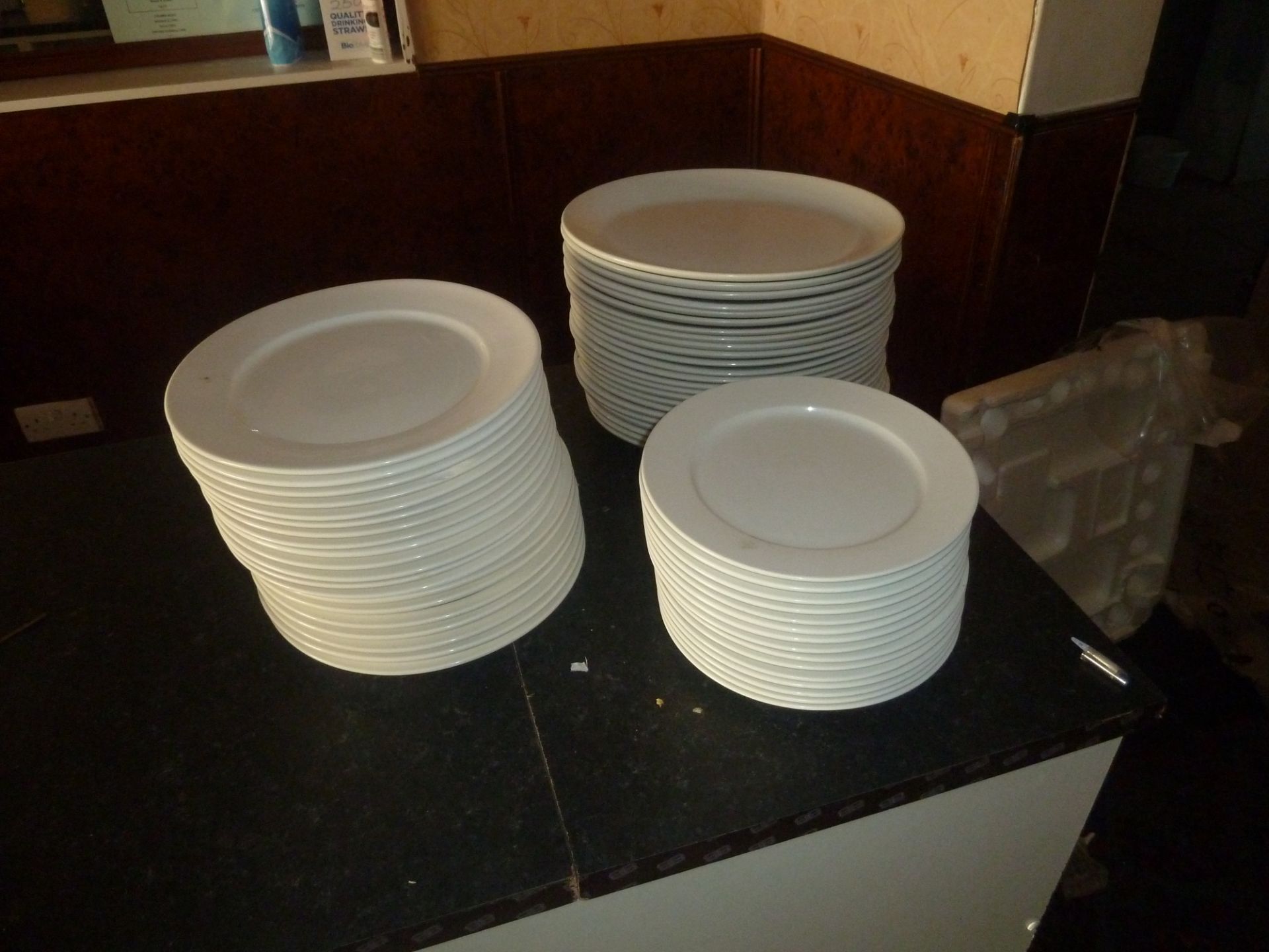 * Assortment of white porcelin plates (round & oval) x58 - Image 2 of 3