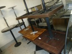 *Eight Square Restaurant Tables - various sizes and 1 spare base