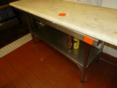 * Stainless steel prep bench in excellent clean condition (150L x 86H x 67D)