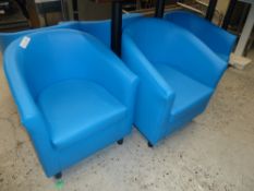 * 3 blue tub chairs in excellent condition