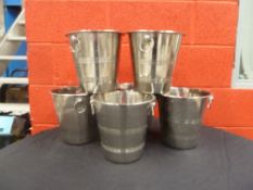 * Set of 6 stainless steel champange / ice buckets all in excellent condition.