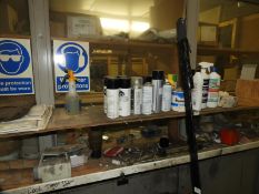 *Contents of Shelving Including Paints, Adhesives, Pneumatic Airline Fittings, etc.