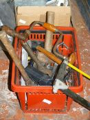 Box of Tools Including Rig Spanners, Mallets, etc.
