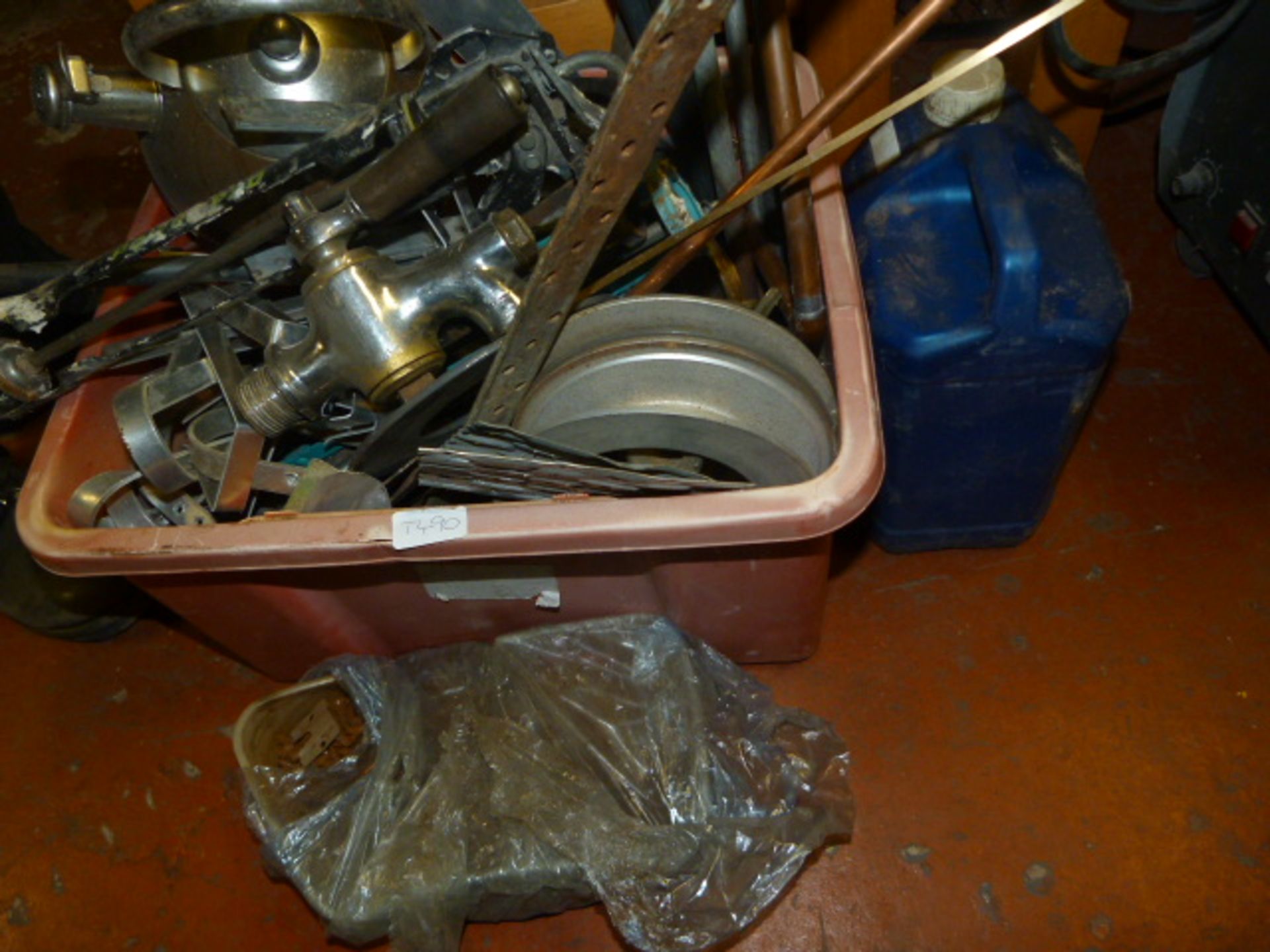 Miscellaneous Box of Brackets, Kettle, Taps, etc.