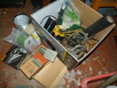 Box of Staplers, Assorted Tools, etc.