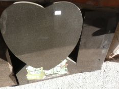 *Heart Shaped Gardening Gravestone with Base