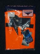 Portwest Contrast Bib & Brace (Orange & Navy) Size: Large