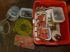 Box of Nails, Tacks, Wire Sleeving, etc.