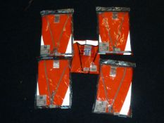 Five Hi-Vis Vests (Orange) Sizes: 4xL, 1xM