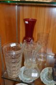 Glass Vases Including a French Vase