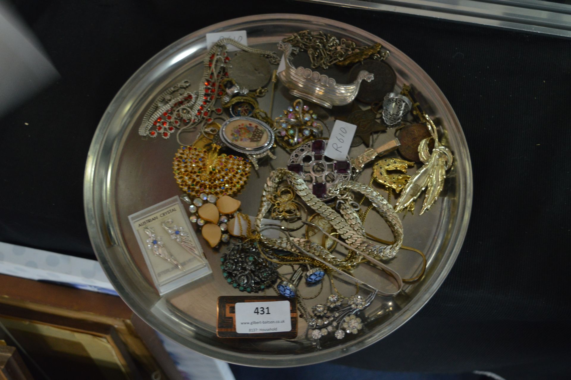 Tray Lot of Jewellery, Sugar Tongs, Rings, etc.