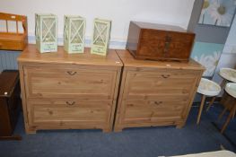 Pair of Deep Drawer Two Drawer Chests