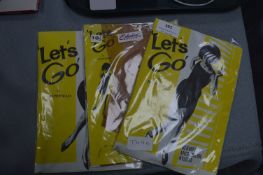 Three Pairs of Vintage Lets Go Nylon Stockings