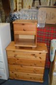 Pine Bedroom Chest and Bedside Cabinet