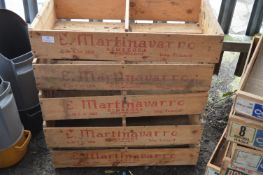 Five Vintage Wooden Fruit Crates