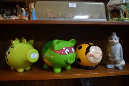 Four Novelty Piggy Banks