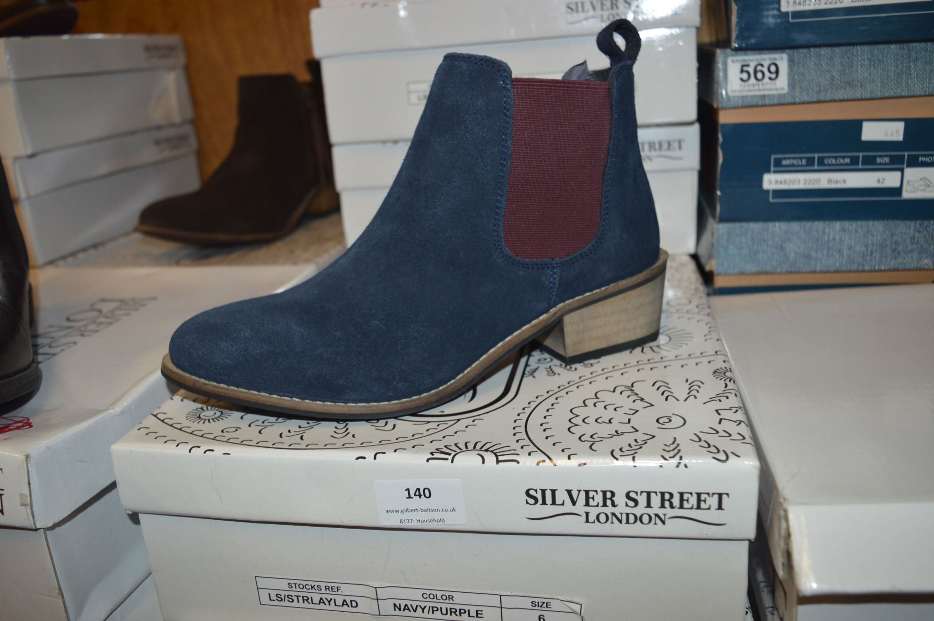 Silver Street Ladies Ankle Boots (Navy & Purple) S