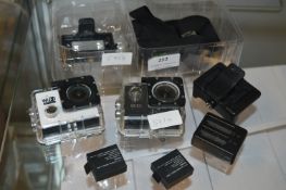 Two HD Wifi Action Cameras and Accessories