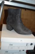 Emma Ladies Suede Ankle Boots (Grey) Size: 4