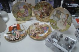 Five Royal Worcester Wall Plates, etc.