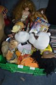 Crate of Dolls and Soft Toys