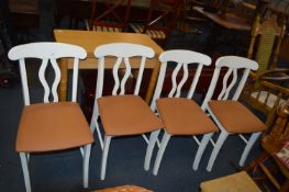 Four White Painted Dining Chairs