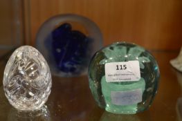 Three Glass Paperweights