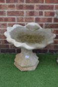 Garden Bird Bath with Shell Design