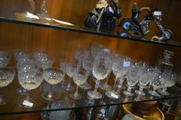 Cut Glass Crystal Wine Glasses, Decanter and Brand