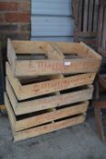 Five Vintage Wooden Fruit Crates