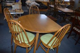 Retro Oval Drop Leaf Dining Table with Four Bentwo