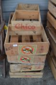 Five Vintage Wooden Fruit Crates