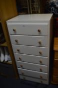 White Painted Seven Drawer Bedroom Chest