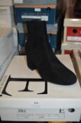 Emma Ladies Suede Effect Ankle Boots (Black) Size: