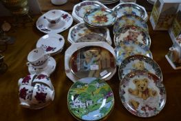 Teddy Bear Wall Plates and a Part Colclough Tea Se