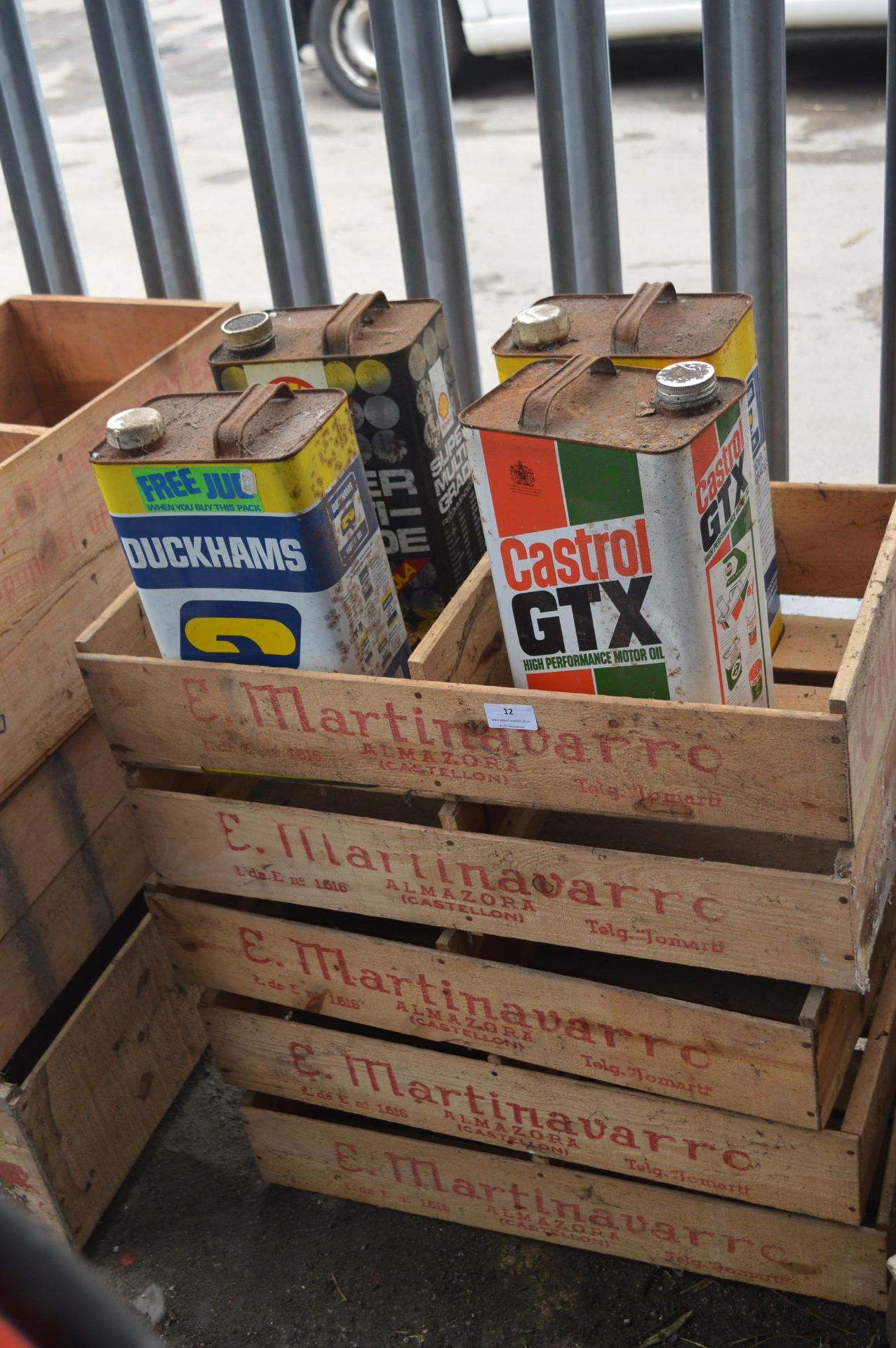 Five Vintage Wooden Fruit Crates plus Four Vintage