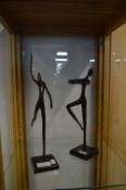 Pair of Bronze Dancing Sculptures