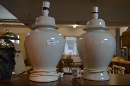 Pair of Crackle Glaze Table Lamp Bases