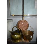 Brass Jam Pan, Coal Scuttle and Copper Warming Pan