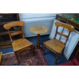 Victorian Mahogany Wine Table with Two Matching Chairs