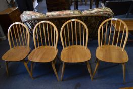 Set of Four Ercol Spindle Back Dining Chairs