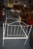 Victorian Metal Framed White Painted Single Bed