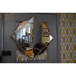 1950's Bevelled Edge Two Tone Wall Mirror