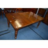 Victorian Mahogany Wind Out Dining Table on Turned Legs with Three Leaves