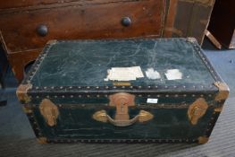 Blue Studded Steamer Trunk