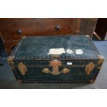 Blue Studded Steamer Trunk